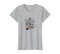 I Put A Spell On Brew: Witchy Coffee Lover's Halloween T-Shirt, Women, Heather Grey, M
