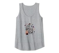 I Put A Spell On Brew: Witchy Coffee Lover's Halloween Tank Top, Women, Heather Grey, M