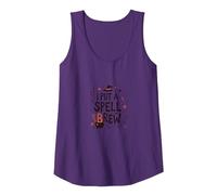 I Put A Spell On Brew: Witchy Coffee Lover's Halloween Tank Top, Women, Purple, M