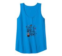 I Put A Spell On Brew: Witchy Coffee Lover's Halloween Tank Top, Women, Sapphire, M