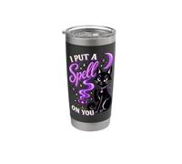 I Put a Spell on You Black Cat Witch Halloween Stainless Steel Insulated Tumbler