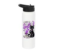 I Put a Spell on You Black Cat Witch Halloween Stainless Steel Insulated Water Bottle
