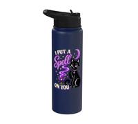 I Put a Spell on You Black Cat Witch Halloween Stainless Steel Insulated Water Bottle