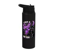 I Put a Spell on You Black Cat Witch Halloween Stainless Steel Insulated Water Bottle