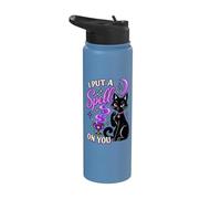 I Put a Spell on You Black Cat Witch Halloween Stainless Steel Insulated Water Bottle