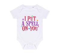 I Put A Spell On You Halloween Statement Baby Grow Vest, 6-12 Months, White