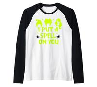 I Put A Spell On You -Scary Witch & Spider Halloween Costume Raglan Baseball Tee