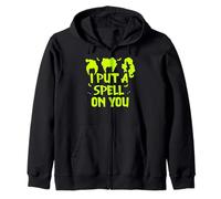 I Put A Spell On You -Scary Witch & Spider Halloween Costume Zip Hoodie