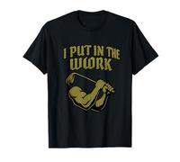 I Put in The Work Golf Workout Olive Green Gothic T-Shirt