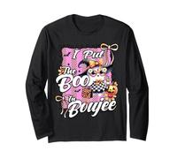 I Put The Boo in Boujee Cute Ghost Leopard Halloween Costume Long Sleeve T-Shirt