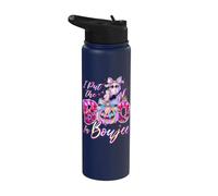 I Put The Boo in Boujee Cute Leopard Boujie Ghost Halloween Stainless Steel Insulated Water Bottle