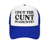 I Put The Cunt in Country Mesh Hat Cap Men Women Baseball Cap Trucker Hat Black