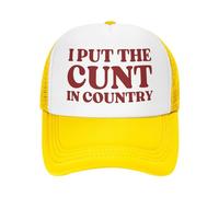 I Put The Cunt in Country Mesh Hat Cap Men Women Baseball Cap Trucker Hat Black