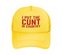 I Put The Cunt in Country Mesh Hat for Men Women Gifts Baseball Cap Trucker Hat Black