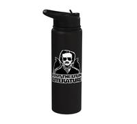 I Put the Lit in Literature Funny Edgar Allan Poe Stainless Steel Insulated Water Bottle
