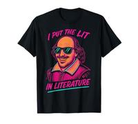 I Put The Lit in Literature Funny Shakespeare Pop Art T-Shirt