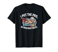 I Put The Pro In Procrastinate Funny Sloth Couch Design T-Shirt