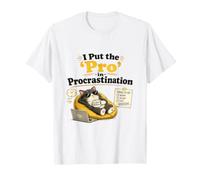 I Put the Pro in Procrastination Funny Cat T-Shirt