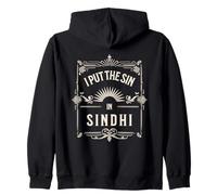 I Put The Sin In Sindhi Funny Humor Sindhi Culture Pride Zip Hoodie
