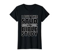 I Put The Stud in Bible Study Value Graphic T-Shirt, Women, Black, L