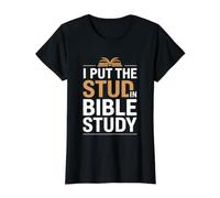 I Put The Stud in Bible Study Value Graphic T-Shirt, Women, Black, XS