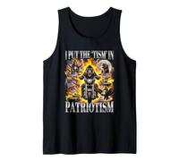 I Put The Tism in Patriotism Baboon Mandrill Tank Top