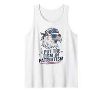I Put The Tism in Patriotism Eagle USA Flag 4th July Tank Top