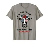 I Put The Tism in Patriotism Funny USA Patriotic Cow T-Shirt