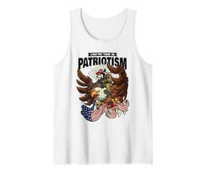 I Put The Tism in Patriotism Raccoon Eagle Autistic Tank Top