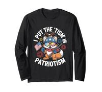 I Put The Tism in Patriotism USA Patriotic Athletic Eagle Long Sleeve T-Shirt
