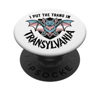 I Put The Trans In Transylvania Pride Month Goth Transgender PopSockets Adhesive PopGrip