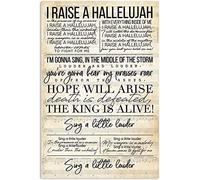I Raise A Hallelujah Sheet Music Lyrics Posters Plaques Wall Decor For Home Club Bar Wall Art Tin Sign Retro Metal Tin Sign 8X12 inches