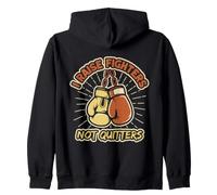 I Raise Fighters Not Quitters Gloves Boxing Gloves Zip Hoodie