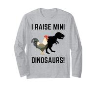 I Raise Tiny Dinosaurs! Chicken with A T-Rex Shadow Long Sleeve T-Shirt