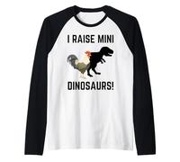 I Raise Tiny Dinosaurs! Chicken with A T-Rex Shadow Raglan Baseball Tee