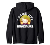 I Raise Tiny Dinosaurs Funny Chicken Mom Retro Vintage Zip Hoodie