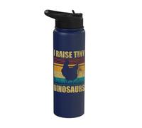 I Raise Tiny Dinosaurs Vintage Chicken Lover Funny Chickens Stainless Steel Insulated Water Bottle