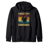 I Raise Tiny Dinosaurs Vintage Chicken Lover Funny Chickens Zip Hoodie