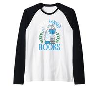 I Read Banned Books Cat Book Lover Bookworm Librarian Raglan Baseball Tee