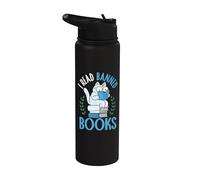 I Read Banned Books Cat Book Lover Bookworm Librarian Stainless Steel Insulated Water Bottle