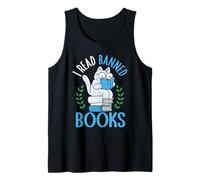 I Read Banned Books Cat Book Lover Bookworm Librarian Tank Top