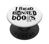 I Read Banned Books Funny Bookish Ransom Note Reader Library PopSockets Adhesive PopGrip
