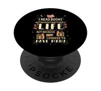 I Read Books to Have Many Lives - Bookish Book PopSockets Adhesive PopGrip