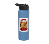 I Read Faces Better Than Cards Playing Cards Stainless Steel Insulated Water Bottle