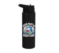 I Read Past My Bedtime Reading Dolphin Book Lover Stainless Steel Insulated Water Bottle