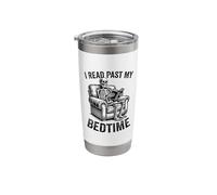I Read Past My Bedtime Skeleton Reading Bookworm Reader Stainless Steel Insulated Tumbler