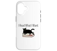 I Read What I Want Cat Funny Bookworms Reading Book Case for iPhone 16