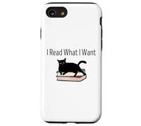 I Read What I Want Cat Funny Bookworms Reading Book Case for iPhone SE (2020) / 7/8