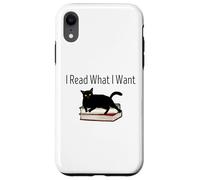 I Read What I Want Cat Funny Bookworms Reading Book Case for iPhone XR