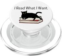 I Read What I Want Cat Funny Bookworms Reading Book PopSockets PopGrip for MagSafe